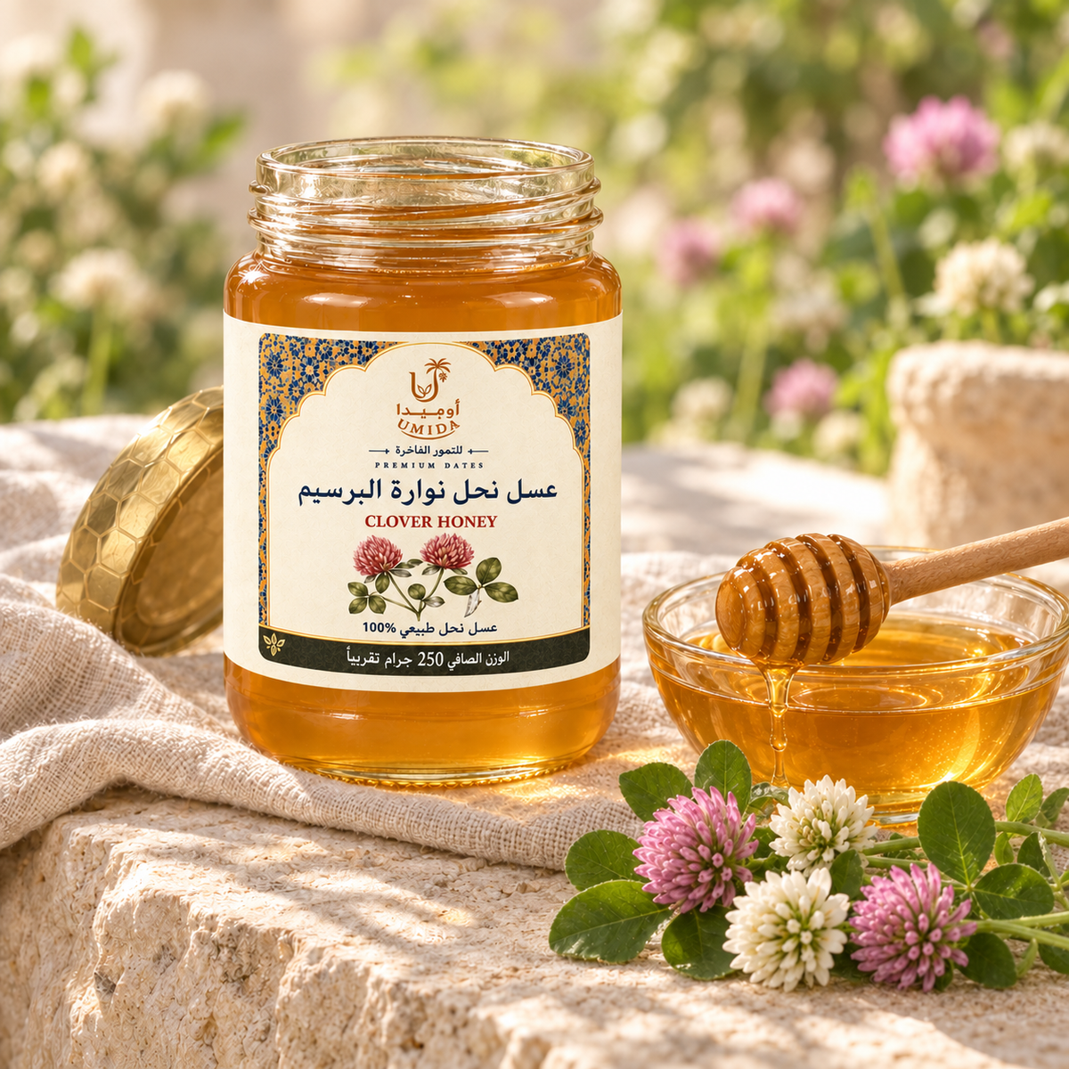 عسل نحل نوارة البرسيم طبيعي من أوميدا